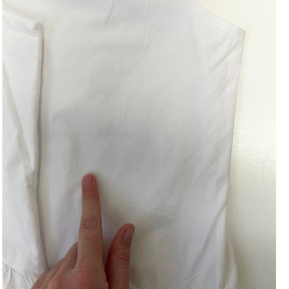 MAYE Corinne Shirtdress Poplin Cotton Relaxed A-Line Midi Dress White - Large - Picture 8 of 14